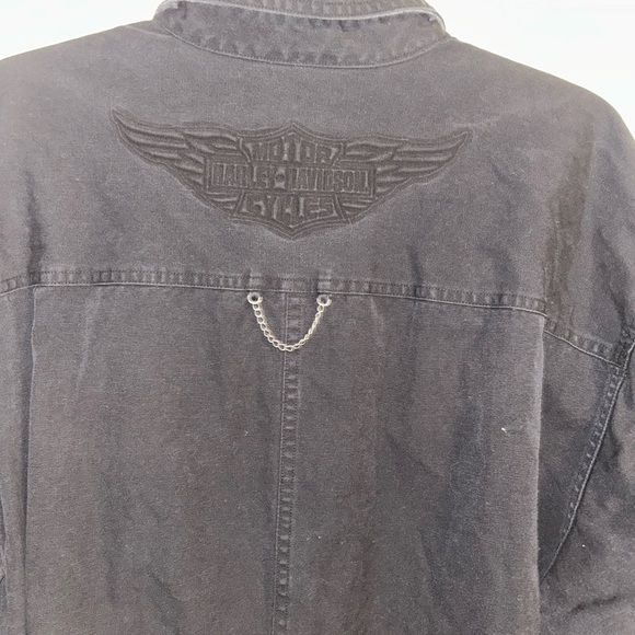 Harley-Davidson Black Lightweight Shirt Jacket reversible w/ logo on back - Picture 5 of 7